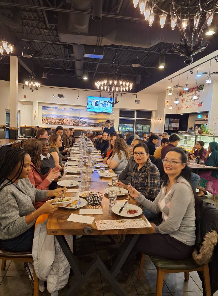 Guests at a Turkish restaurant dinner